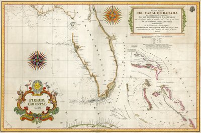 Spanish Map of Florida and the Bahamas, 1805 by Unknown